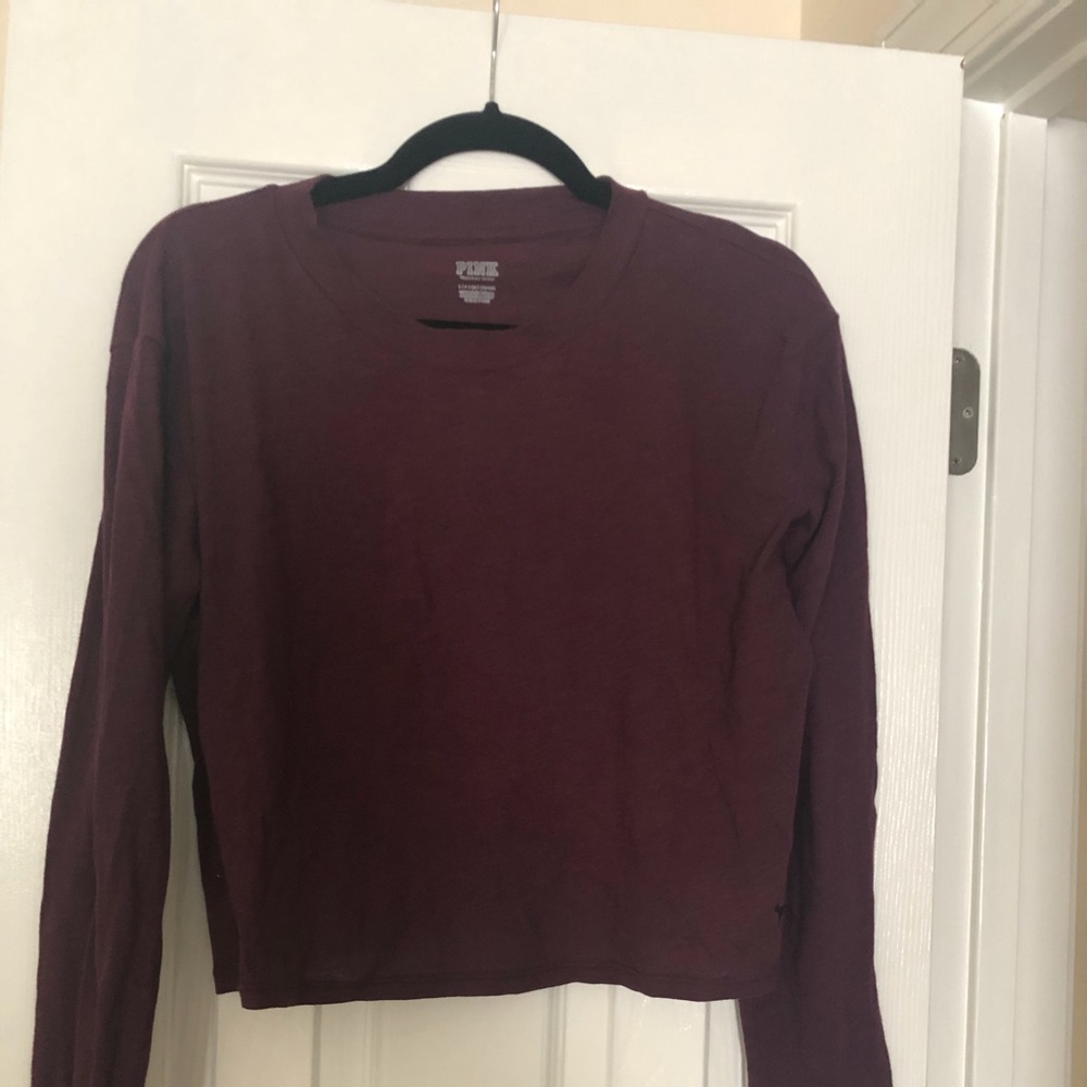 VICTORIA SECRET - PINK BURGUNDY CROPPED TOP